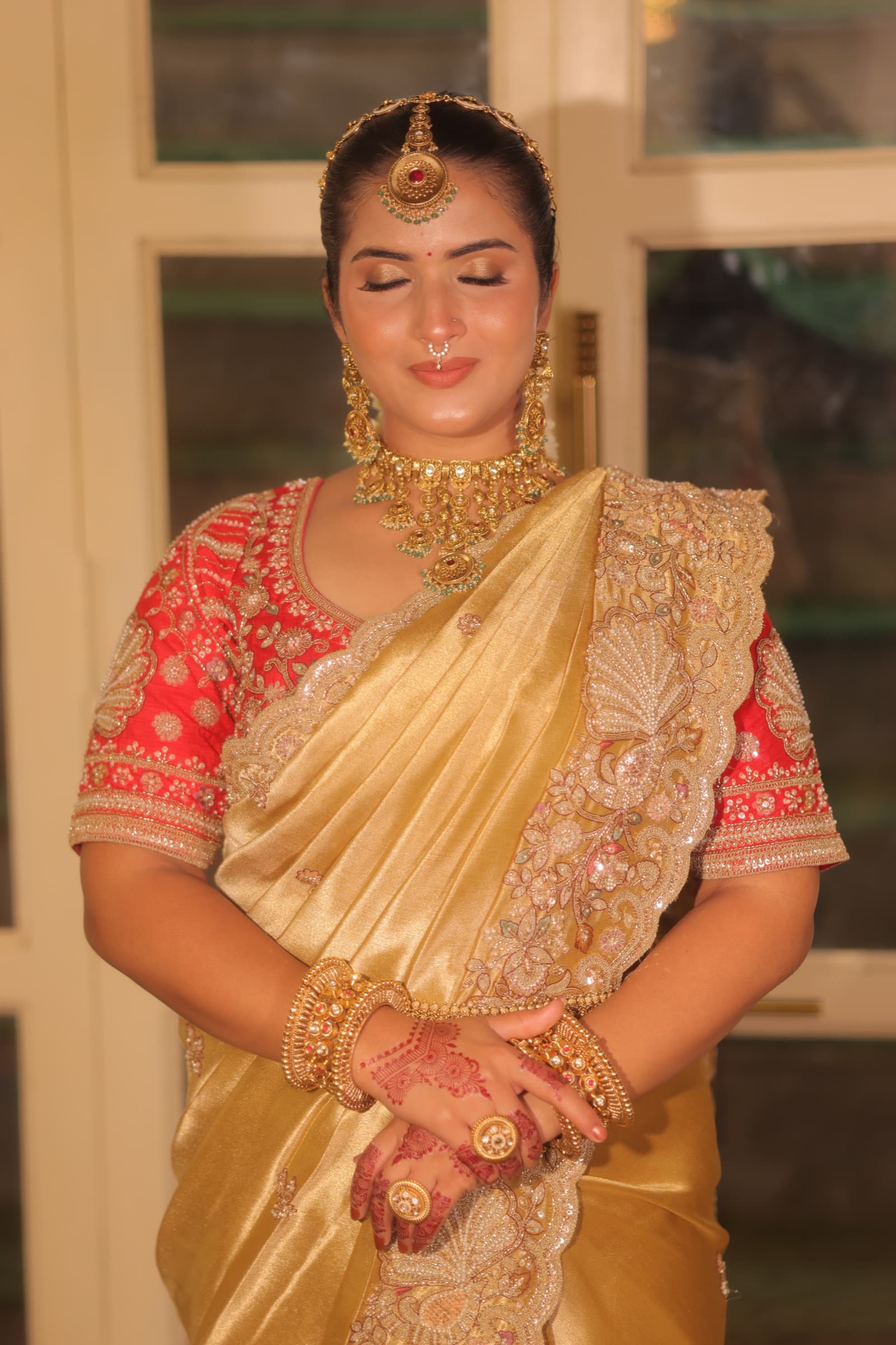 Bridal portrait, full-bleed editorial photograph